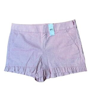 NWT LOFT Pink High Waist Ruffle Hem Shorts Size 6